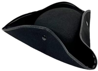 Buccaneer Piratenkapitänshut Tricorn Schwarz Halloween Cosplay und Motto Party Kostüm Zubehör