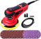 Ponceuse Excentrique sans Balais PioneerWorks, 350W Plateau de Ponçage 150mm, Course 5mm, 4000-10000 tr/min, pour Surfaces Bois, 12 Papiers Abrasifs Inclus