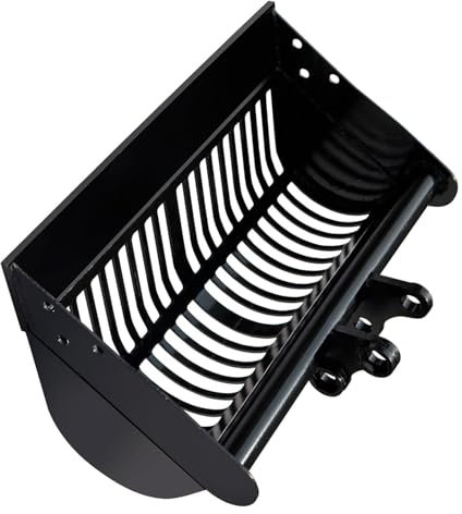 Siebsiebschaufel, Minibagger-Anbaugeräte für Sand-Gesteinsfiltration 600 Mm 23,6 Zoll Skelett-Sortiersieb-Baggerschaufeln, Effiziente Filtration für Sand-Gestein