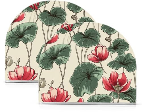 Quadratischer Serviettenhalter aus Acryl, Motiv: Alpenveilchen, Persicum, Beauty-Blumen, für Partys, Hochzeiten, Veranstaltungen, freistehend, für Restaurants, als Heimdekoration für Partys,