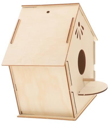 CAXUSD Unbemaltes Vogelhaus Aus Holz DIY-bausatz Für Kinder Zum Bemalen Naturmaterial Spielzeug Für Heimdekoration