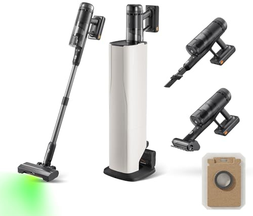 roborock H60 Hub Ultra Akku Staubsauger mit Absaugstation, 210AW kraftvolle Saugleistung, 90 Min. maximale Laufzeit, Staubsauger kabellos, Anti-Tangle Bürste für Teppiche, Hartböden, Tierhaare, Auto