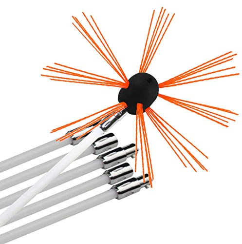 Chimney Brush Set - Professional Power Sweeping Drill for Cleaning, Flexible DIY Pipe Brush with Accessories, Easy to Use