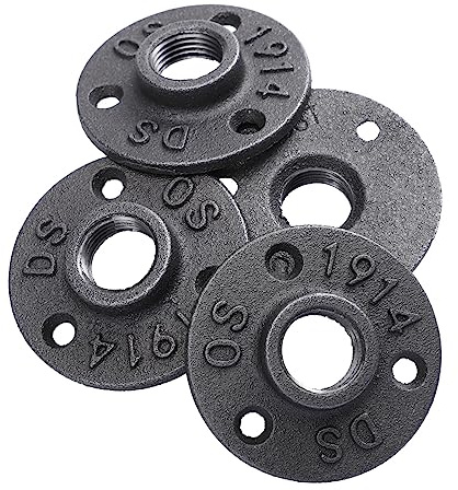 Gatuida 4 Piezas Soporte de Brida de Hierro Montaje Industrial Fijación de Accesorios Estanterías y Decoración de Interiores