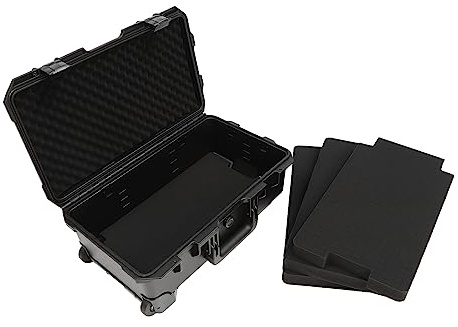 DeeDuud Universalkoffer 235 x 355 x 560 mm Schutzkoffer Wasserdicht mit Schaumstoff, Rollen, Griff & Schlossösen, für Kamera, Elektronik & Ausrüstung