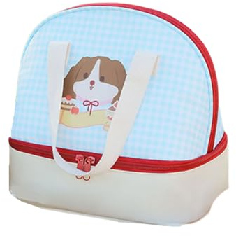 Preciosa lonchera con aislamiento térmico y 2 compartimentos principales para el colegio, diseño de gatos de dibujos animados, a prueba de fugas, para el trabajo