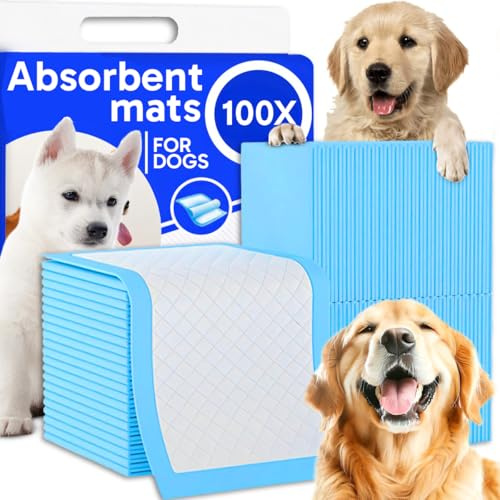 Retoo 100 Stück PIPI Matten für Hunde, 40 x 60 cm Trainingspads, Welpen Toilettenmatte, Pinkelmatte Training Auslaufsicheres 5-Lagiges Design mit Schnell Trocknender Oberfläche für Kätzchen und Welpen