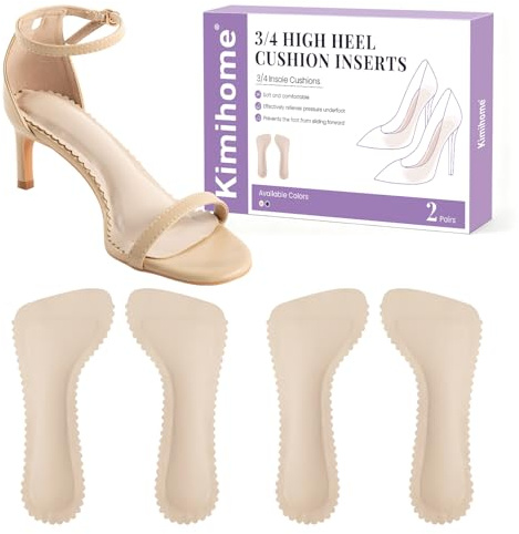 2 paires 3/4 semelle confort femme - Kimihome semelles antidérapantes invisibles coussinet talon, confortables et auto-adhésives pour chaussures habillées, sandales et chaussures plates(M)