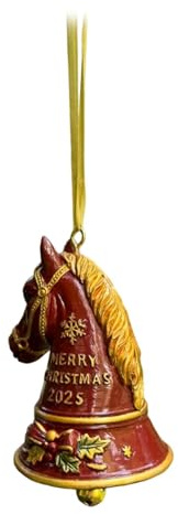 Baoblaze Weihnachtsglocke aus rotem Kunstharz, Pferdekopfform, für Fenster, Kamin im Landhausstil, Einweihungsparty-Dekoration