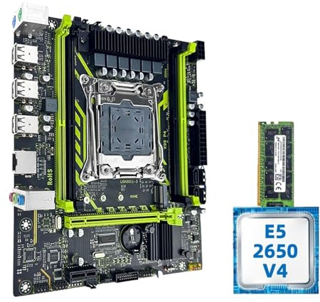 Kit de Placa Base for Juegos (1 Unidad) con procesador LGA2011-3 Xeon E5 2650 V4, 16 GB de Memoria DDR4 (1 x 16 GB) a 2133 MHz y Puerto M.2 NVMe for PC de Escritorio.(Motherboard+CPU)