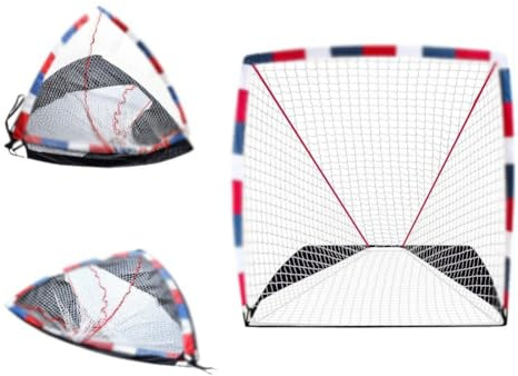 Porta da hockey su prato portatile, 1,8 x 1,8 m, tessuto Oxford 420D resistente alle intemperie con telaio rinforzato in fibra di vetro da 12 mm, design triangolare a installazione rapida per