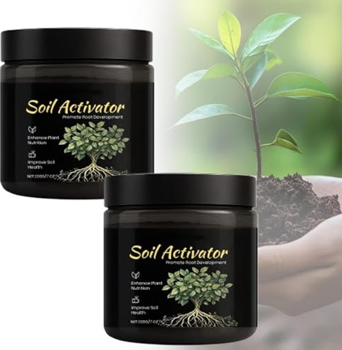 Energizzante premium per terreno da giardino, attivatore del terreno da 200 g per lo sviluppo delle radici, potenziatore concentrato di mix di piante per fiori, terriccio per piante da interno (2pcs)