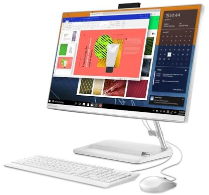 Lenovo IdeaCentre AIO 3 24ALC6 23.8 FHD All-in-One Desktop PC, AMD Ryzen 5 7430U 6-Core, 16GB DDR4 RAM, 512GB PCIe SSD, Windows 11 Home, Wi-Fi, White (F0G1011WUK)