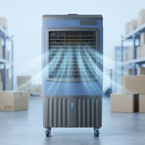 Evaporative Air Cooler 49-Foot Airflow Distance Windowless Portable Air Conditioners with 18.5 Gallon Water for Outdoor Patio Garage Warehouse Commercial