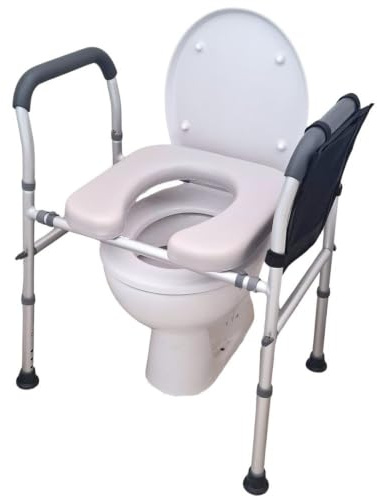 TERMIGEA - Rialzo WC per Anziani Regolabile, Alzata per WC Rialzo Water Universale Adatto a Qualsiasi Water, Alzawater Altezza da 67,5 cm a 80,5 cm, Larghezza da 48,5 cm a 58,5 cm - Portata 150 KG