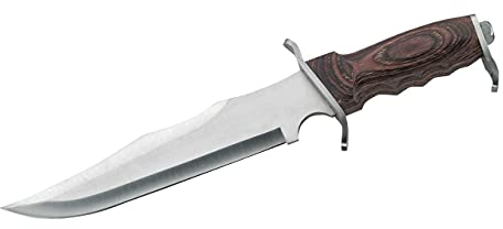 Herbertz Gürtelmesser, Stahl AISI 420, rostfreie Beschläge, Pakkaholz-Griff, Lederscheide, robustes Outdoor-Messer & Jagdmesser, Survivalmesser mit feststehender Klinge