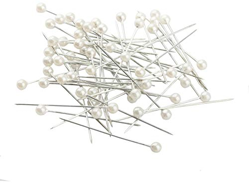 TRIXES 100 Stecknadeln mit cremefarbenem Kopf für Schneider 1 ½” Edelstahl