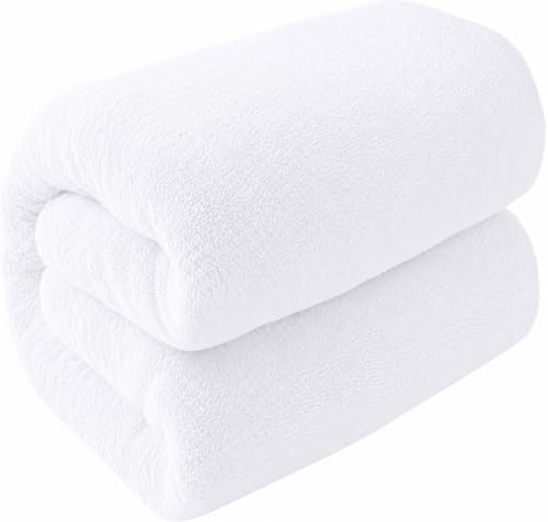 Aaf Textiles Bath Sheets Extra Large Oversized 96 x180 cm in White, 100% Egyptian Cotton Style 515 GSM Shower Towel – Thick and Absorbent, Hotel Quality Large Bath Towels for Adults