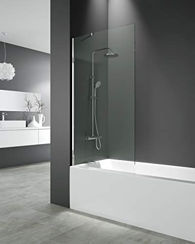 Panneau fixe pour baignoire 150 x 85 cm - Modèle Screen de GME - Cristaux de 8 mm, avec traitement anticalcaire de série (transparent)