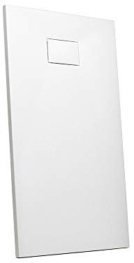 Parama Piatto Doccia 80x80 Effetto Pietra Bianco Rettangolare in SMC Riducibile Piletta Inclusa