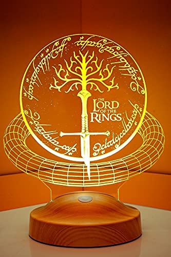 Sentidos 3D Led-Nachtlicht Herr der Ringe Geburtstagsgeschenke Schreibtischlampe Schlafzimmer (Der Herr der Ringe - Sword)