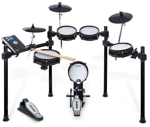 Alesis Drums Command Mesh SE Kit - Electric Drum Set with Quiet Dual Zone Mesh Pads, USB MIDI Connectivity and 600+ Electronic & Acoustic Drum Sounds, Black