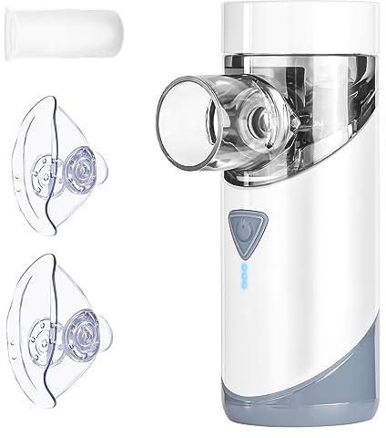 NAHKZNY Nebulizzatore Silenzioso Inalatore Nebulizzatore Portatile Aerosol Ricaricabile tramite Cavo USB con Boccaglio Accessori per il Viso Efficace per Adulti Bambini Case Viaggi