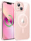 JETech Cover Magnetica per iPhone 13 mini 5,4 Pollici Compatibile con MagSafe, Antiurto Cellulare Paraurti Custodia, Solida Colore Opaco TPU Telaio, Anti-Graffio Retro Trasparente (Rosa)