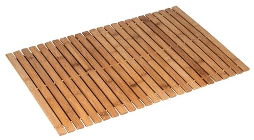 LIZZIE JACOBS New Bamboo Roll Up Wooden Bath Mat Duck Board Mat for Kitchen Bathroom Toilt Outdoor Shower Spa Sauna Multipurpose Shower Non Slip Sturdy Bath Mats