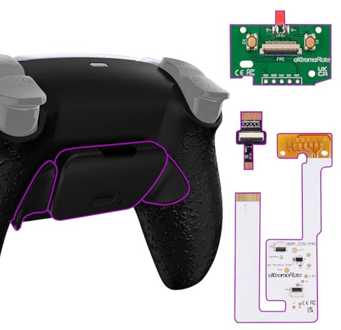 eXtremeRate RISE V3 Remap back buttons Kit for PS5 Controller BDM-030 040 050, Programable Upgrade Board Redesigned Back Shell Buttons Attachment for PS5 Controller - Textured Black