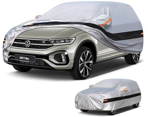 Holthly 10 couches de housse de voiture SUV pour T Roc/Volkswagen T Roc(2017-2025), 100 % housse de voiture étanche, protection UV, anti-vent, anti-poussière.
