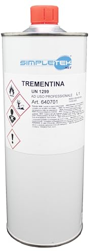 SIMPLETEK - Terpentin Essence 1L tennburk flaska utspädningsfärger syntetiska lacker vax