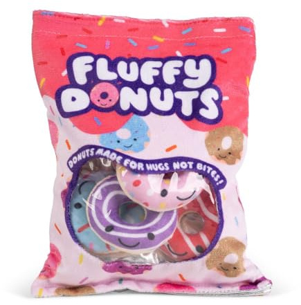 Keycraft Fluffy Doughnuts Squishy – Plüschspielzeug Kissen | Weiche Tasche mit Kuschel-Donuts | Kreatives Geschenk für Kinder & Teens