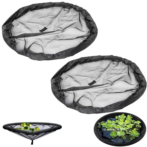 Schwimmende Pflanzinsel, Schwimmende Insel Pflanzenschutz, Runde Schwimminsel für Flora, Feinmaschiger Pflanzkorb Schwimmring für Teichpflanzen für Garten Teich Deko (80cm×2)