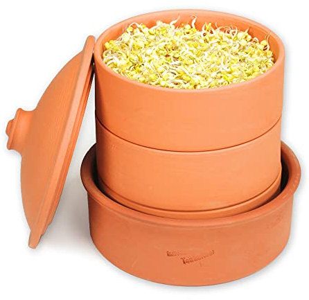 hawos Tonkeimgerät - Sprossensystem aus Ton - eine natürliche Alternative zu Sprossenglas & Kressesieb