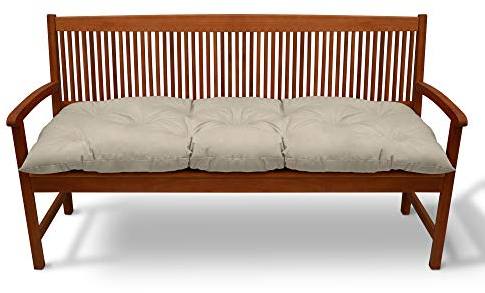 Beautissu Bankauflage Flair BK - Sitzkissen für Gartenbank - Polster Auflage Outdoor - Bankpolster Auflage für Sitzbank & Hollywoodschaukel - ca. 180x50x10 cm - Natur Beige