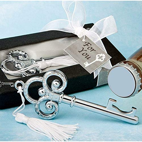 Lote de 20 Llaves Plateadas Abridor En Caja De Regalo - Abridores, Abrebotellas Regalos Bodas, Set de Vino. Regalos Originales y Baratos para Hombres, Bodas, Bautizos, Comuniones, Cumpleaños