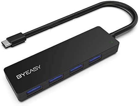 USB C Hub, BYEASY USB C auf USB 3.0-HUB mit 4 USB 3.0-Anschlüssen Anwendbar für MacBook Pro 2018 2017 iMac, Google Chromebook Pixelbook, XPS, Samsung S9, S8 und weitere USB-Geräte des Typs C