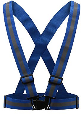 Chalecos de Seguridad Alta Visibilidad Reflectores Deportes (S-XL, Azul)