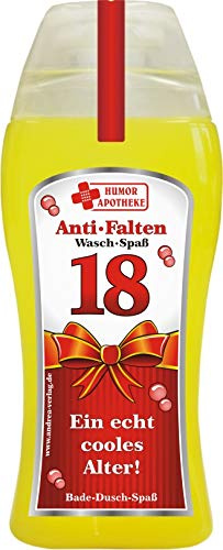 Spaß Duschbäder Duschgel Shampoo - zum 18. Geburtstag - Geschenk für Männer Frauen | Geburtstagsgeschenk mit Zahlen zum runden Geburtstag