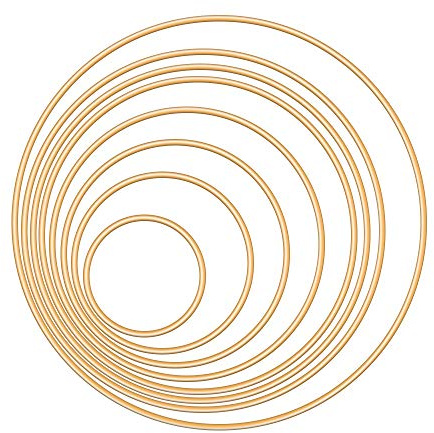 Dadabig 16 Stück Metalringe für Traumfänger, Gold Metall Ringe Hoops Drahtring Set Ring Kreis zum Basteln für Traumfänger DIY Handwerk Dream Catchers Geschenk Dekor Makramee Ring Zubehör ( 8 Größe)