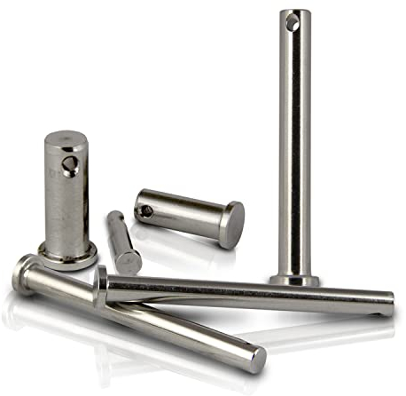 PROTECH 1 Stück Steckbolzen 8x84mm Edelstahl V4A rostfreier A4 Bolzen Splintbolzen Stecksplint Sicherungsbolzen Bolzen mit Kopf und Splintloch