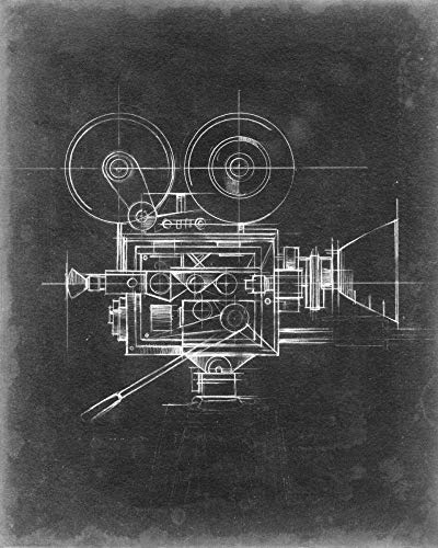 Feeling at home Lienzo-con-AMERICANO-BOX-Cámara-Blueprints-II-Harper-Ethan-Negro-&-Blanco-Fine-Art-impresión-sobre madera-marco-Vertical-24x20_in