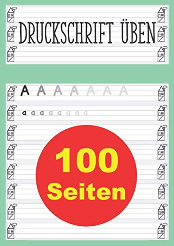 Druckschrift üben: Druckbuchstaben schreiben lernen | Schreiblernheft DIN A4 zum Üben von ABC Buchstaben