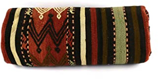 Kelim Nackenrolle 20x50 cm Handgefertigt Kissenbezüge Türkisch Lendenkissen Dekorative Kissenhülle Dekokissen Zierkissen Sofakissen Teppiche Ethnische Kilim Kissenbezug code 4306
