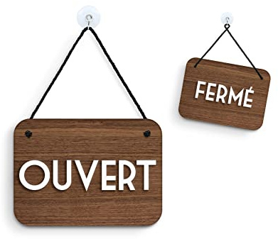 Signs – Retro Vintage Cartel Ouvert – Tope, en relieve con base de nogal – OC15 – Cartel abierto cerrado para puerta vitrina entrada de bar, pubs, restaurantes, tiendas