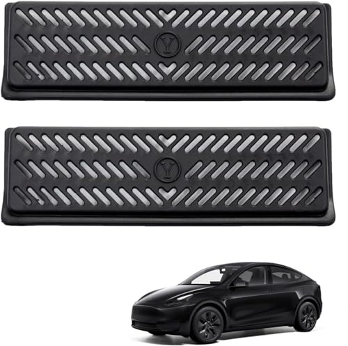 NITOYO Compatible with Tesla Model Y 2019-2024 Backseat Air Flow Vent Cover Snap-in Installation Rear Under Seat Air Conditioning Outlet Grille Protector Pack of 2 Interior Accessories