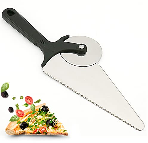 MNSSRN Pala per Pizza in Acciaio Inossidabile, Pala per Pizza a rulli Multiuso per Cottura in casa Pane Pizza Fatta in casa e Torte di Biscotti