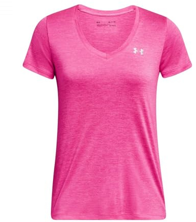 Under Armour Damen Tech V-Neck Twist Short-Sleeve T-Shirt, Hellrosa, XXL