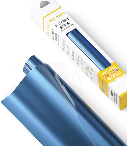 POLI-FLEX® TURBO® - Transferfolie för textilier - Värmeöverföringsfilm för påvärmning, plotterfolie för kläder, Ljusblå matt, 30,5 cm x 122 cm